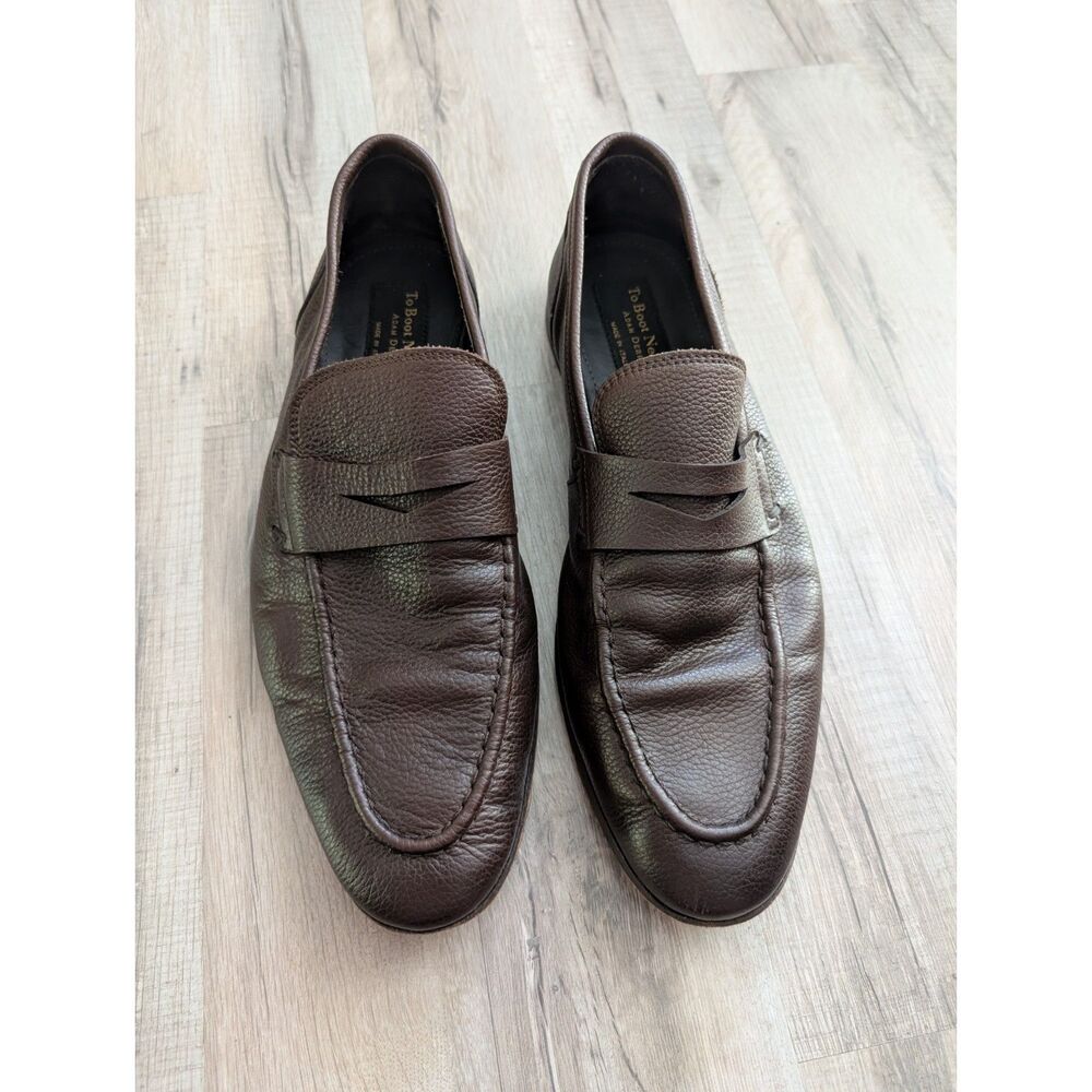 To Boot New York Penny Loafers Italian Leather Brown, Size 11 (S2)